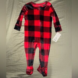 Cat & Jack Red and Black Baby Long Sleeve Pijama Onesie
